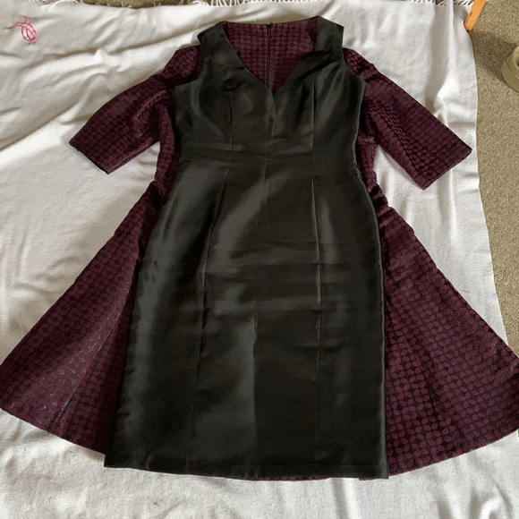 B Michael America size 10 couture shift dress & swing jacket plum purple & black - Picture 13 of 16